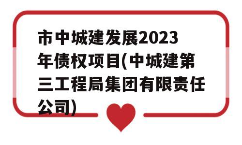 市中城建发展2023年债权项目(中城建第三工程局集团有限责任公司)