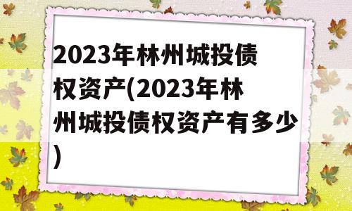 2023年林州城投债权资产(2023年林州城投债权资产有多少)