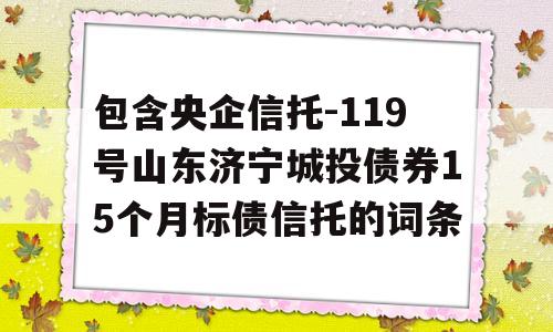 包含央企信托-119号山东济宁城投债券15个月标债信托的词条