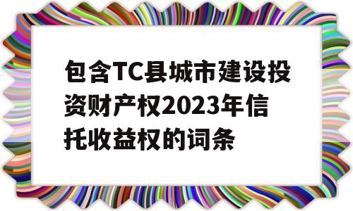 包含TC县城市建设投资财产权2023年信托收益权的词条