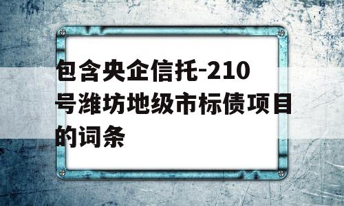 包含央企信托-210号潍坊地级市标债项目的词条