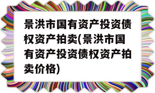 景洪市国有资产投资债权资产拍卖(景洪市国有资产投资债权资产拍卖价格)