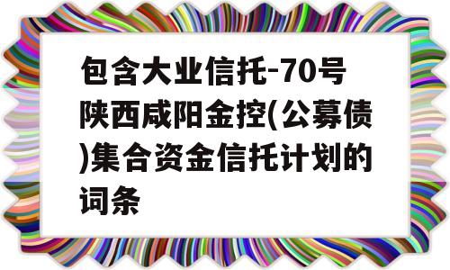 包含大业信托-70号陕西咸阳金控(公募债)集合资金信托计划的词条