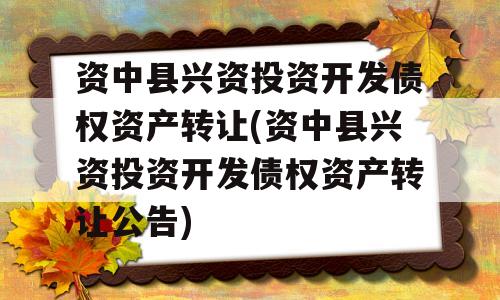 资中县兴资投资开发债权资产转让(资中县兴资投资开发债权资产转让公告)