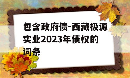 包含政府债-西藏极源实业2023年债权的词条