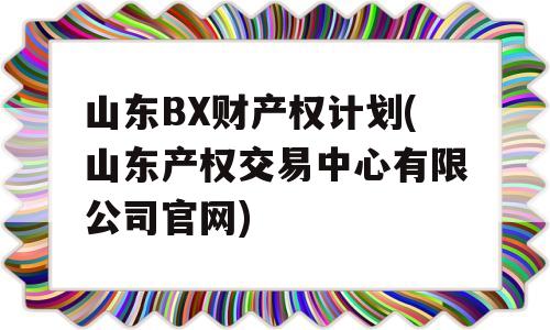 山东BX财产权计划(山东产权交易中心有限公司官网)