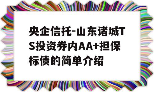 央企信托-山东诸城TS投资券内AA+担保标债的简单介绍