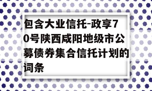 包含大业信托-政享70号陕西咸阳地级市公募债券集合信托计划的词条