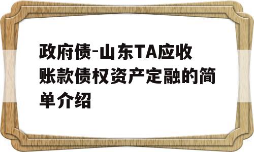 政府债-山东TA应收账款债权资产定融的简单介绍