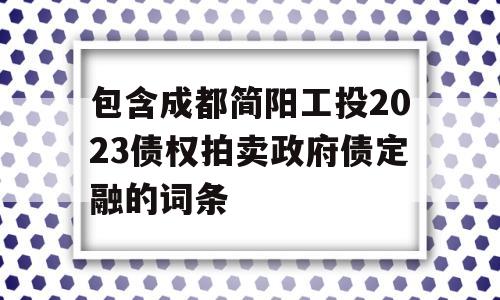 包含成都简阳工投2023债权拍卖政府债定融的词条