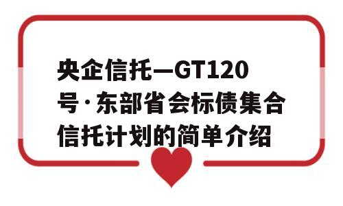 央企信托—GT120号·东部省会标债集合信托计划的简单介绍