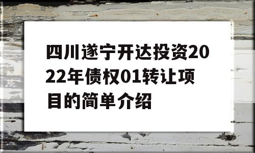 四川遂宁开达投资2022年债权01转让项目的简单介绍