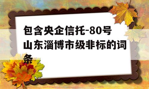 包含央企信托-80号山东淄博市级非标的词条