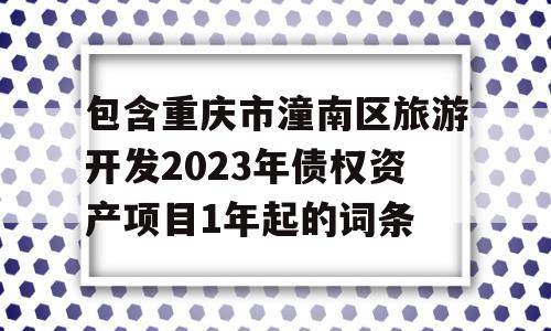 包含重庆市潼南区旅游开发2023年债权资产项目1年起的词条