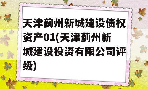 天津蓟州新城建设债权资产01(天津蓟州新城建设投资有限公司评级)