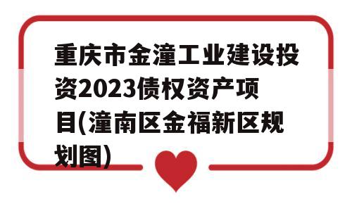 重庆市金潼工业建设投资2023债权资产项目(潼南区金福新区规划图)