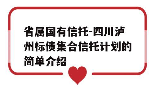 省属国有信托-四川泸州标债集合信托计划的简单介绍