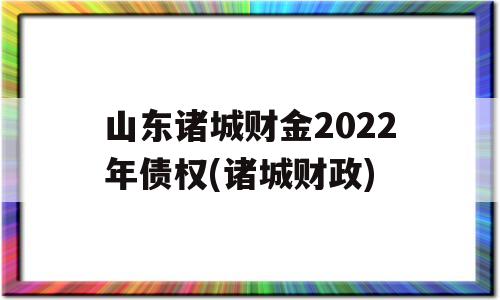 山东诸城财金2022年债权(诸城财政)