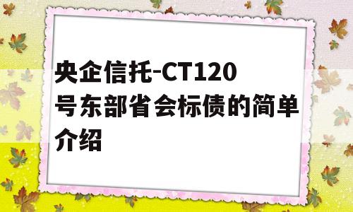 央企信托-CT120号东部省会标债的简单介绍