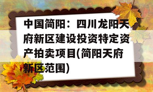 中国简阳：四川龙阳天府新区建设投资特定资产拍卖项目(简阳天府新区范围)