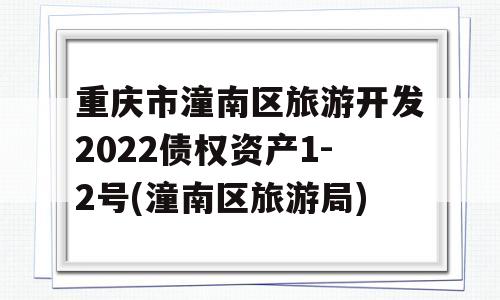 重庆市潼南区旅游开发2022债权资产1-2号(潼南区旅游局)