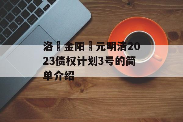 洛‮金阳‬元明清2023债权计划3号的简单介绍