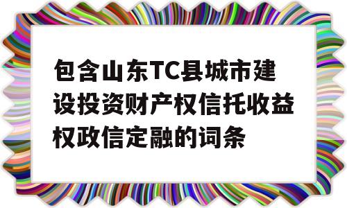 包含山东TC县城市建设投资财产权信托收益权政信定融的词条