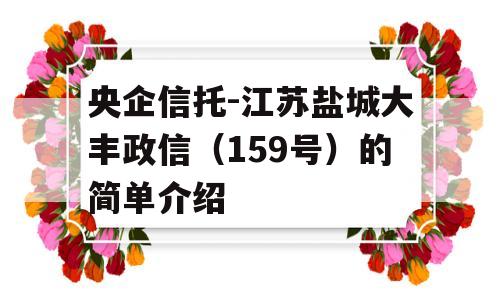 央企信托-江苏盐城大丰政信（159号）的简单介绍