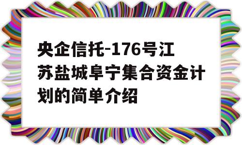 央企信托-176号江苏盐城阜宁集合资金计划的简单介绍