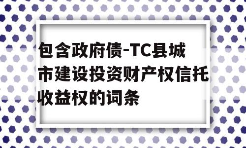 包含政府债-TC县城市建设投资财产权信托收益权的词条