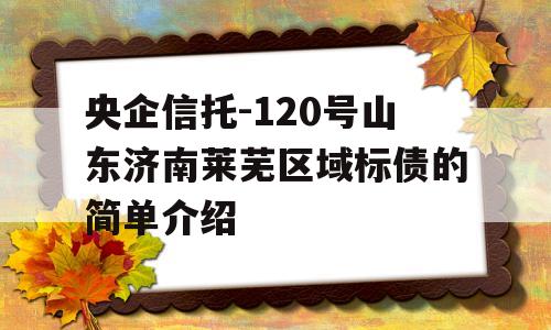 央企信托-120号山东济南莱芜区域标债的简单介绍