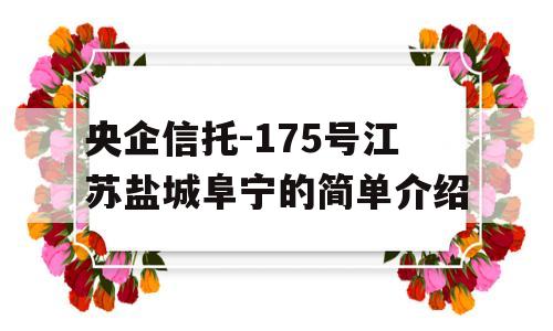 央企信托-175号江苏盐城阜宁的简单介绍