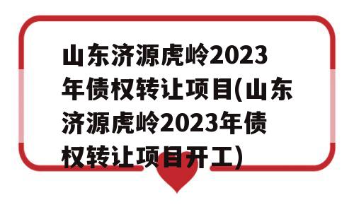 山东济源虎岭2023年债权转让项目(山东济源虎岭2023年债权转让项目开工)