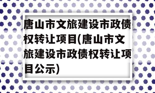 唐山市文旅建设市政债权转让项目(唐山市文旅建设市政债权转让项目公示)