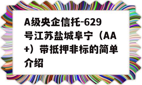 A级央企信托-629号江苏盐城阜宁（AA+）带抵押非标的简单介绍