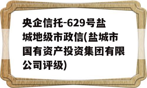 央企信托-629号盐城地级市政信(盐城市国有资产投资集团有限公司评级)