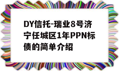 DY信托-瑞业8号济宁任城区1年PPN标债的简单介绍