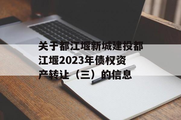 关于都江堰新城建投都江堰2023年债权资产转让（三）的信息