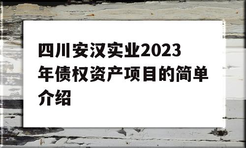 四川安汉实业2023年债权资产项目的简单介绍