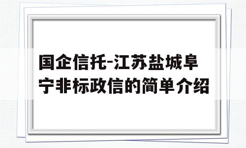 国企信托-江苏盐城阜宁非标政信的简单介绍