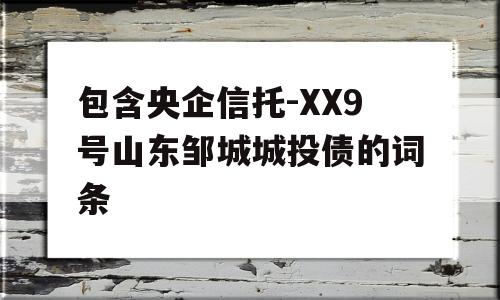 包含央企信托-XX9号山东邹城城投债的词条