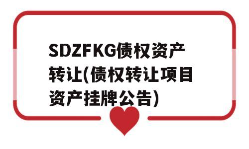 SDZFKG债权资产转让(债权转让项目 资产挂牌公告)