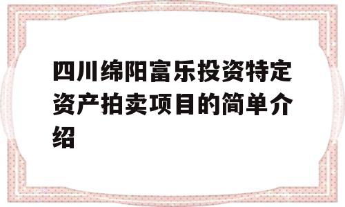 四川绵阳富乐投资特定资产拍卖项目的简单介绍