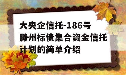 大央企信托-186号滕州标债集合资金信托计划的简单介绍