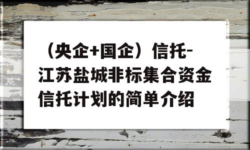 （央企+国企）信托-江苏盐城非标集合资金信托计划的简单介绍