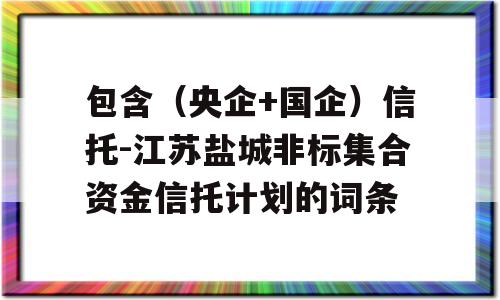 包含（央企+国企）信托-江苏盐城非标集合资金信托计划的词条