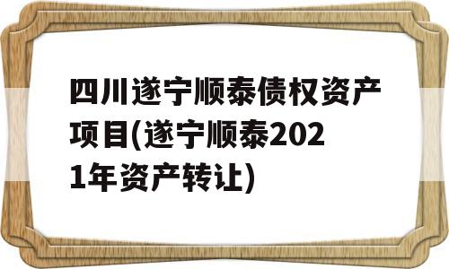 四川遂宁顺泰债权资产项目(遂宁顺泰2021年资产转让)