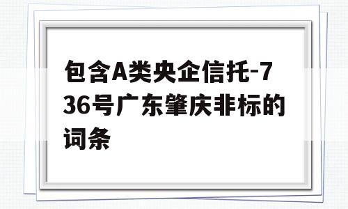 包含A类央企信托-736号广东肇庆非标的词条