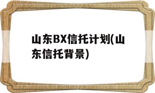 山东BX信托计划(山东信托背景)