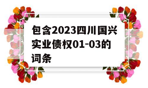 包含2023四川国兴实业债权01-03的词条